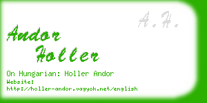 andor holler business card